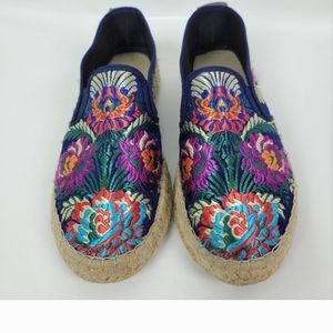 Fabiolas Espadrilles Handcrafted Embroidered Silk Sz 40